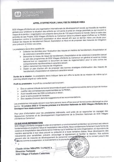 Recrutement d&#039;un Consultant